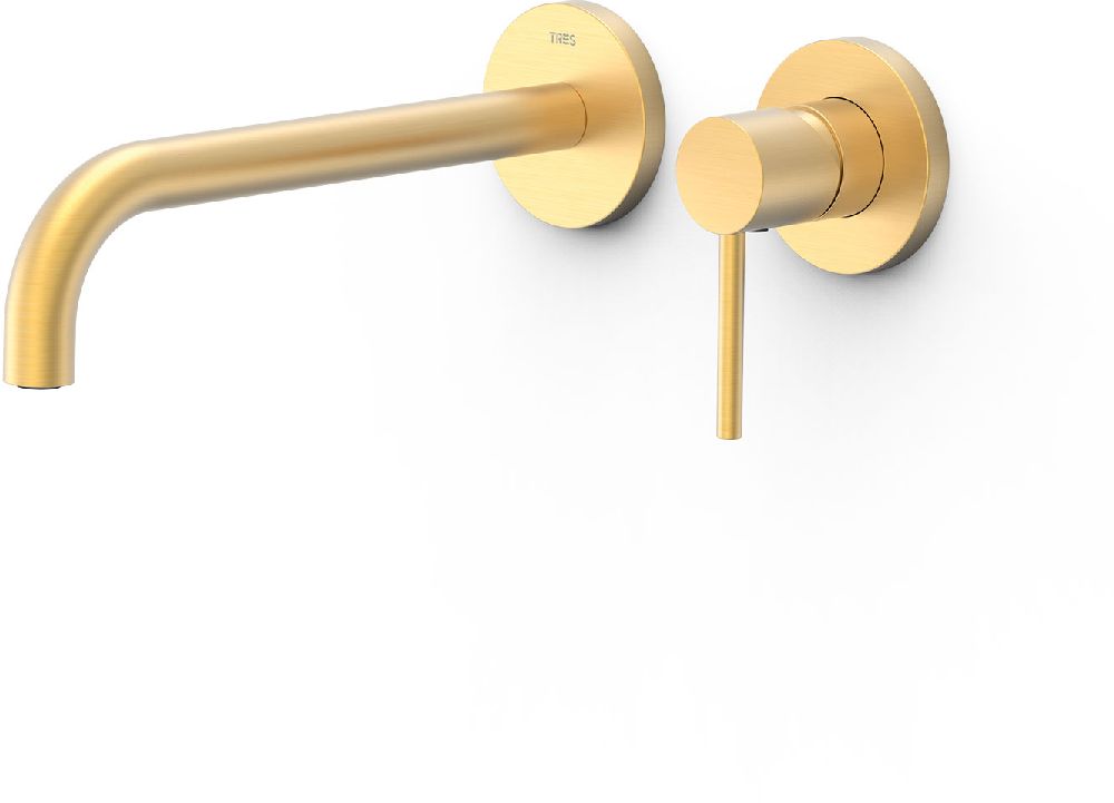 Tres Study bateria umywalkowa podtynkowa złota 26230022OM