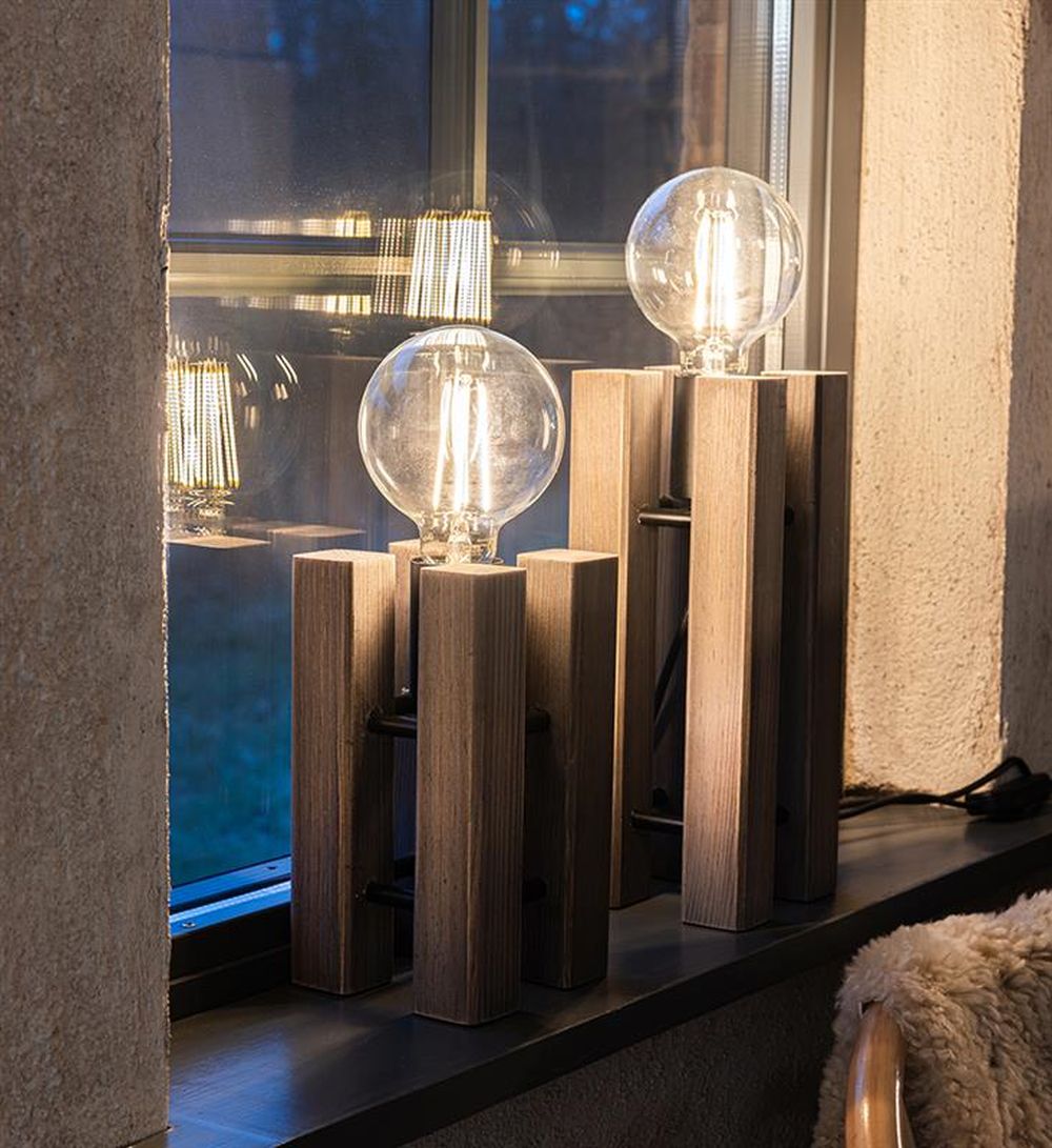 Markslöjd Lodge lampa stołowa 1x40W ciemny brąz 108758