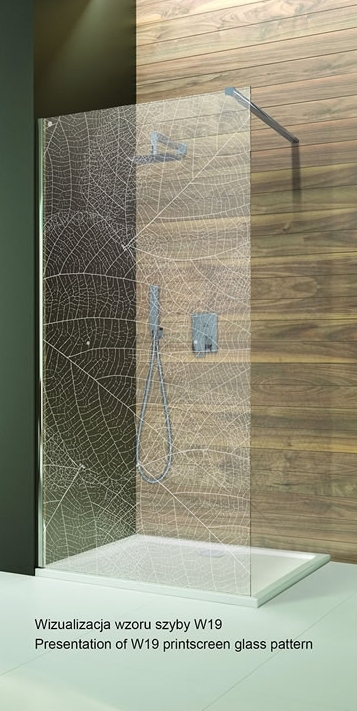 Sanplast Free Line II Walk-in ścianka prysznicowa 70 cm wolnostojąca P/FREEII-70 chrom/srebrny błyszczący/Sitodruk W19 ...