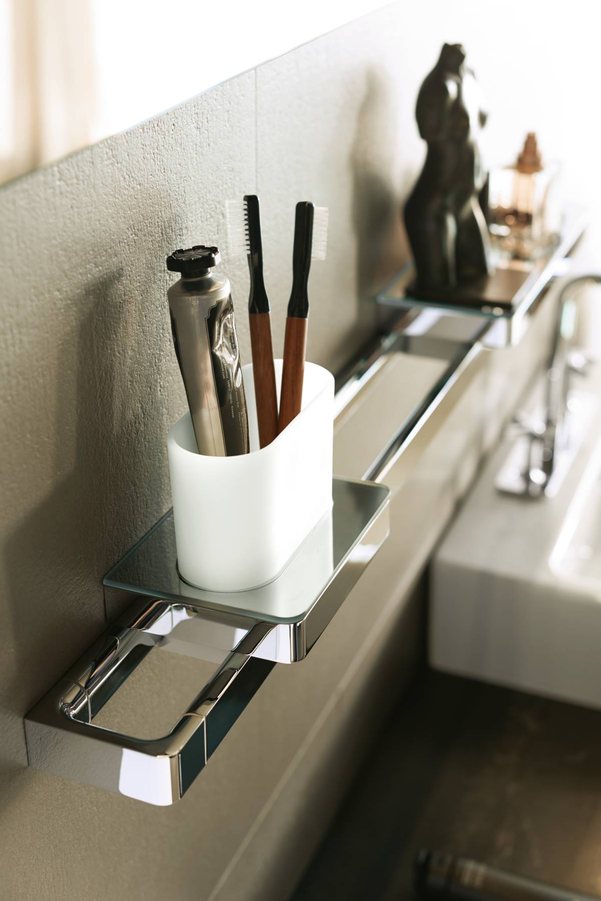 Axor Universal kubek do mycia zębów z uchwytem ściennym szkło/chrom 42834000