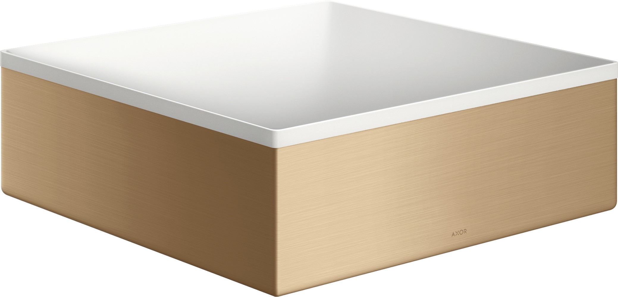 Axor Suite umywalka 28,5x28,5 cm nablatowa kwadratowa biały/brąz szczotkowany 42002140