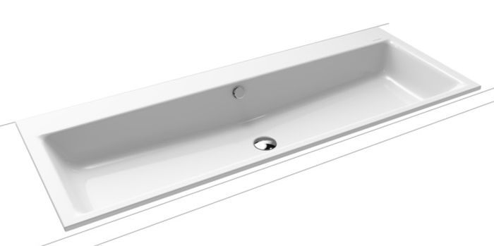 Kaldewei Puro umywalka 120x46 cm wpuszczana prostokątna model 3169 biała 907106003001