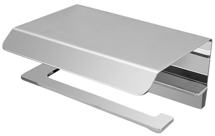 FDesign Piazza uchwyt na papier toaletowy z półką chrom FD6-PZA-10-11