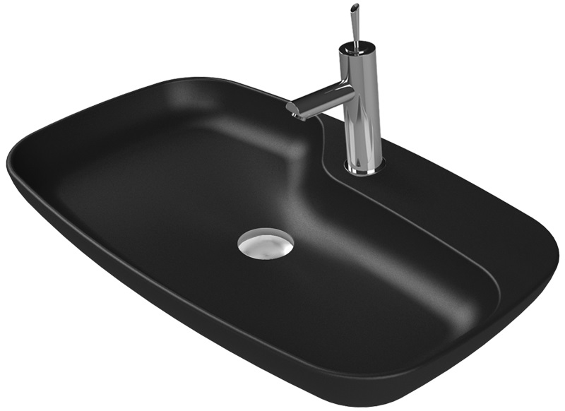 CeraStyle Nova umywalka 70x43 cm nablatowa owalna antracyt mat 074409-U97