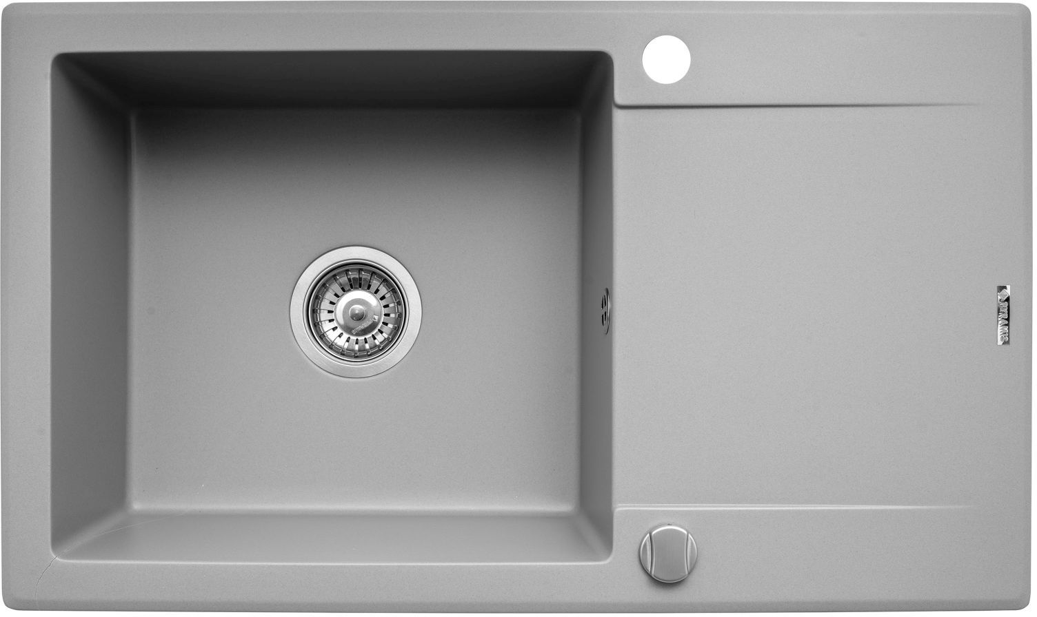 Pyramis Korfu 1B 1D zlewozmywak 78x46 cm Pyragranit szary beton 070061301