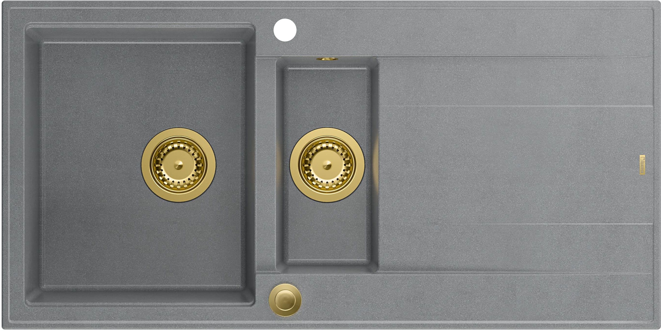 Quadron Evan 156XL zlewozmywak 100x50 cm GraniteQ silver stone/złoty HQE5510050U5_PVDG1_P2O