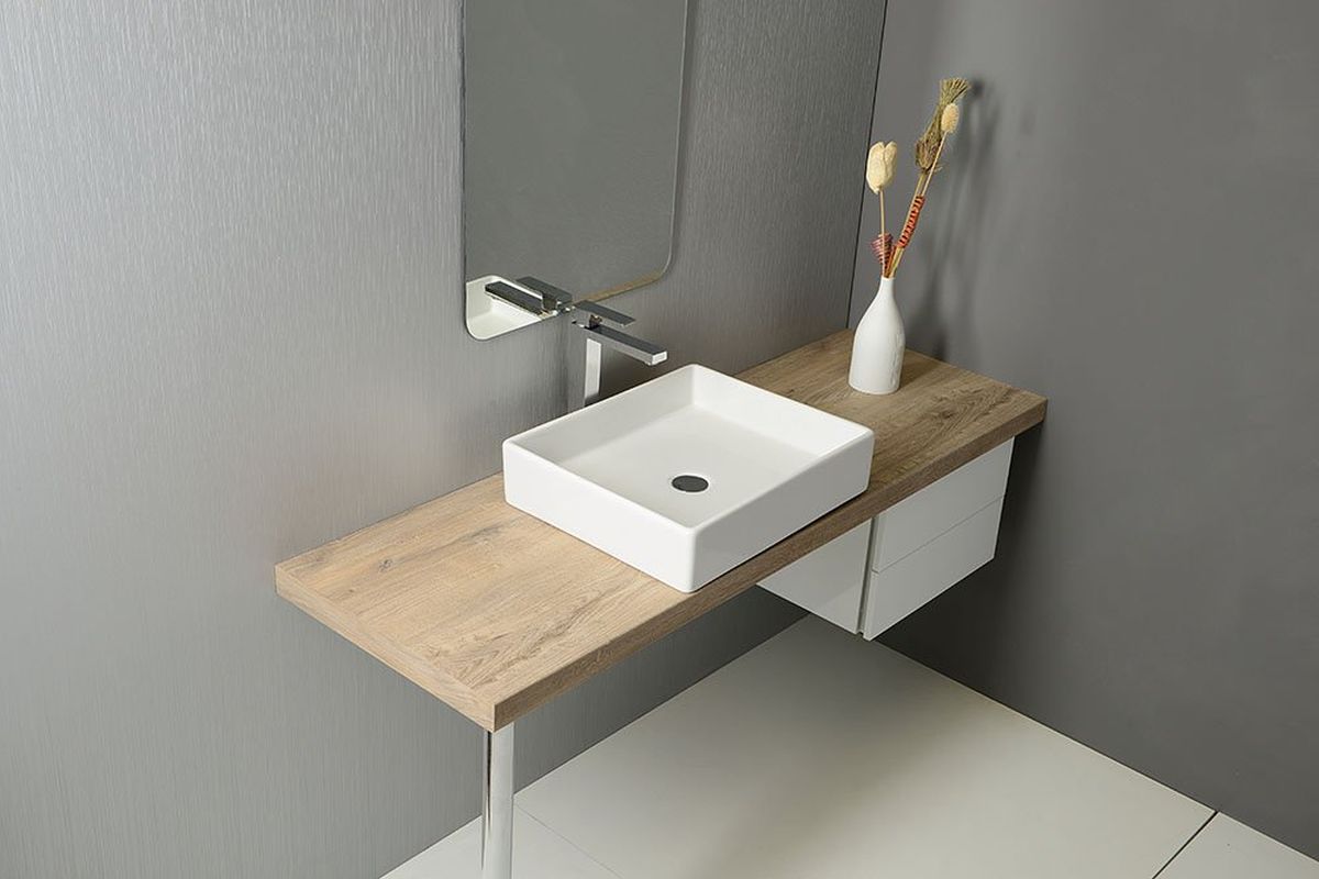 Isvea Purity umywalka 50x42 cm nablatowa prostokątna biała 10PL66050