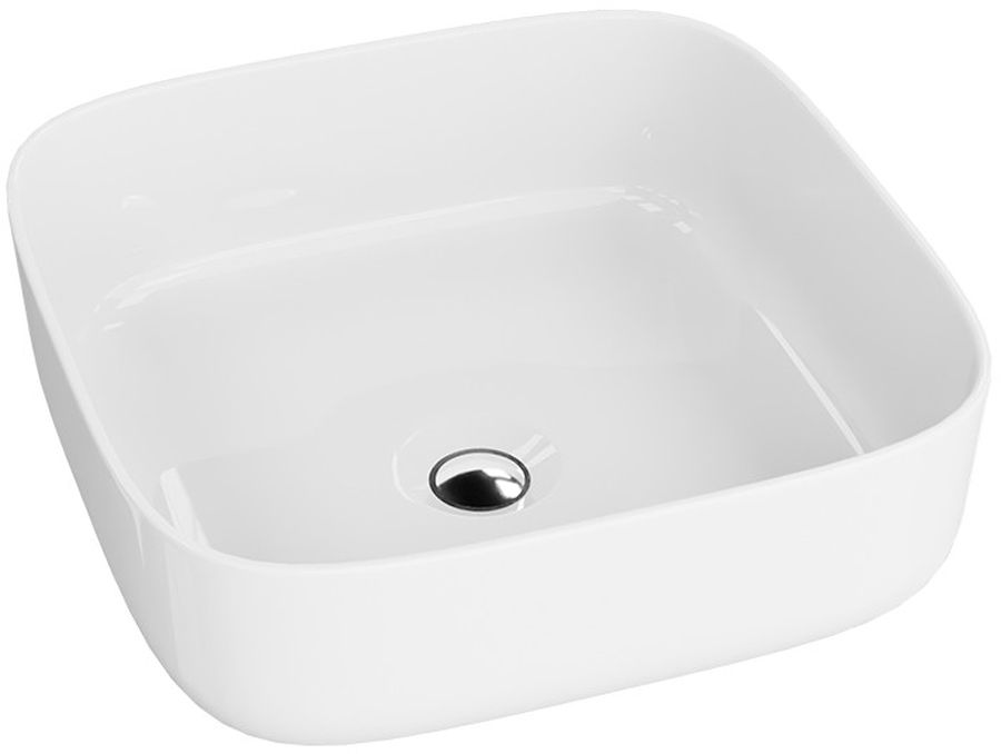 LaVita Galera Mini umywalka 39x39 cm nablatowa kwadratowa biały połysk