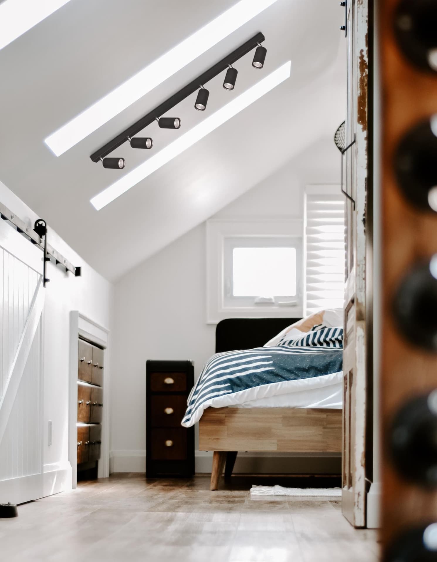 Kaja Monti lampa podsufitowa 6x10W LED czarna K-4555