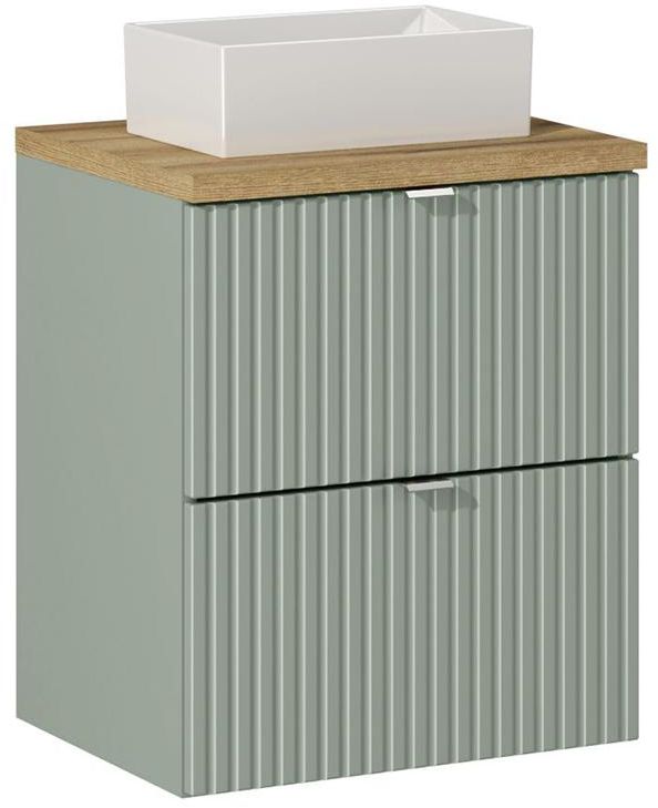 Comad Line Reed Green szafka 50 cm podumywalkowa wisząca z umywalką zielona SET-LRG B OAK 50CM UN GAJA