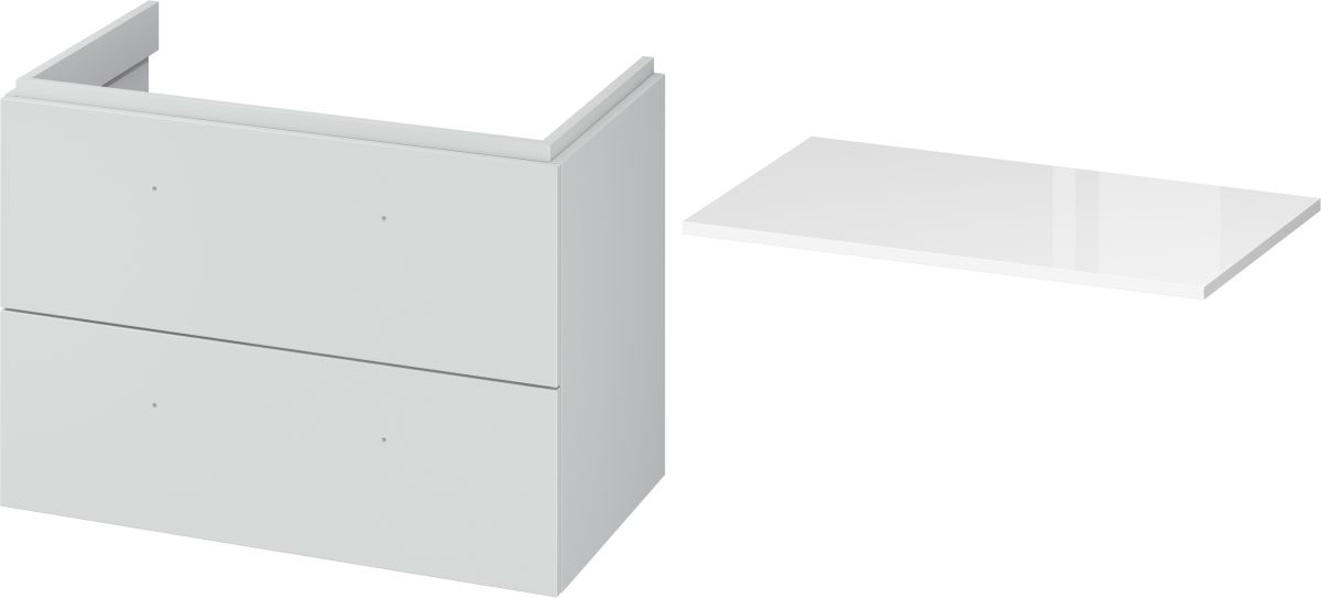 Cersanit Larga zestaw 80 cm szafka podumywalkowa z blatem szary/biały (S932024, S932075)
