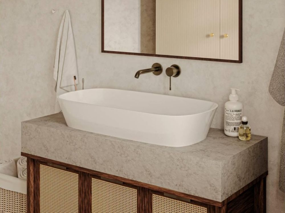 Miraggio Tripoli umywalka 80x40 cm nablatowa owalna biały połysk 0000586