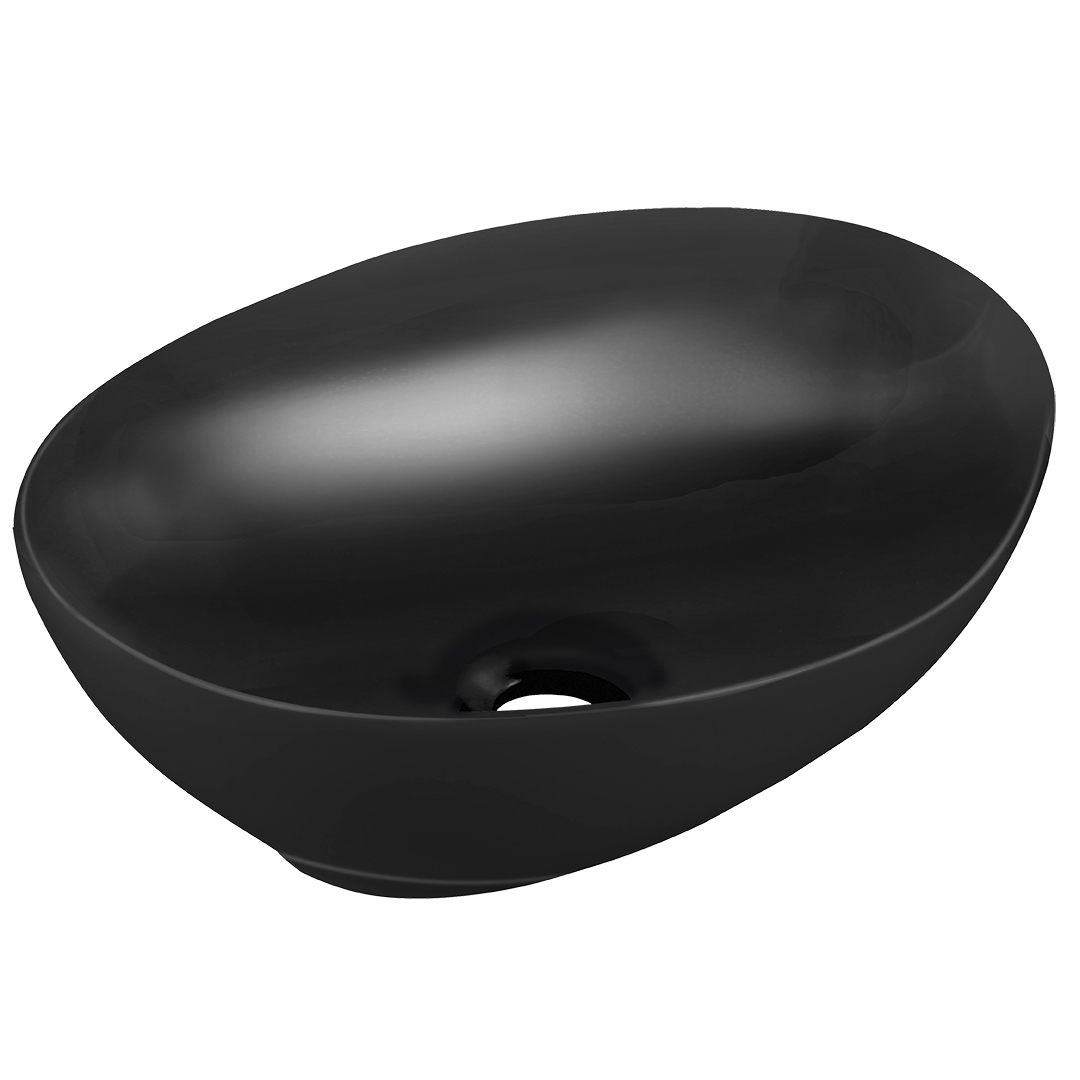 Laveo Desna umywalka 41x33 cm nablatowa owalna czarny mat VUDB241