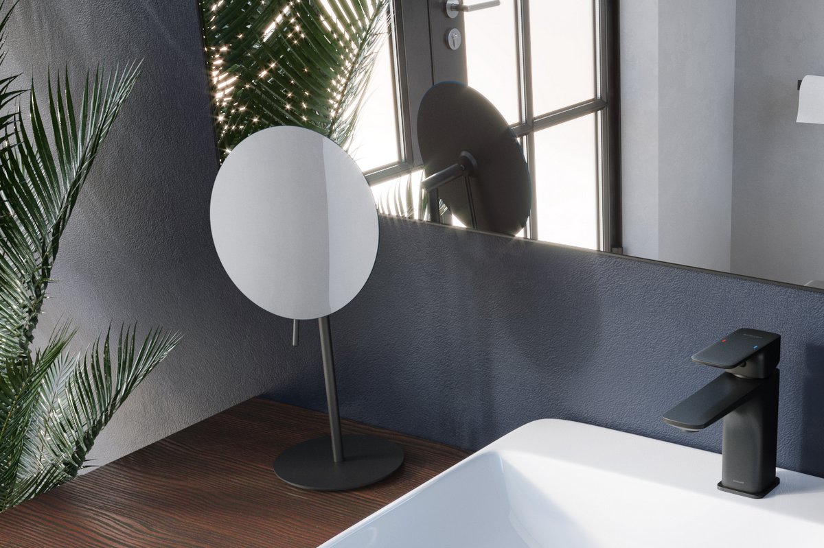 Excellent Rolo lusterko kosmetyczne 20x40,5 cm okrągłe czarny DOEX.1520BL