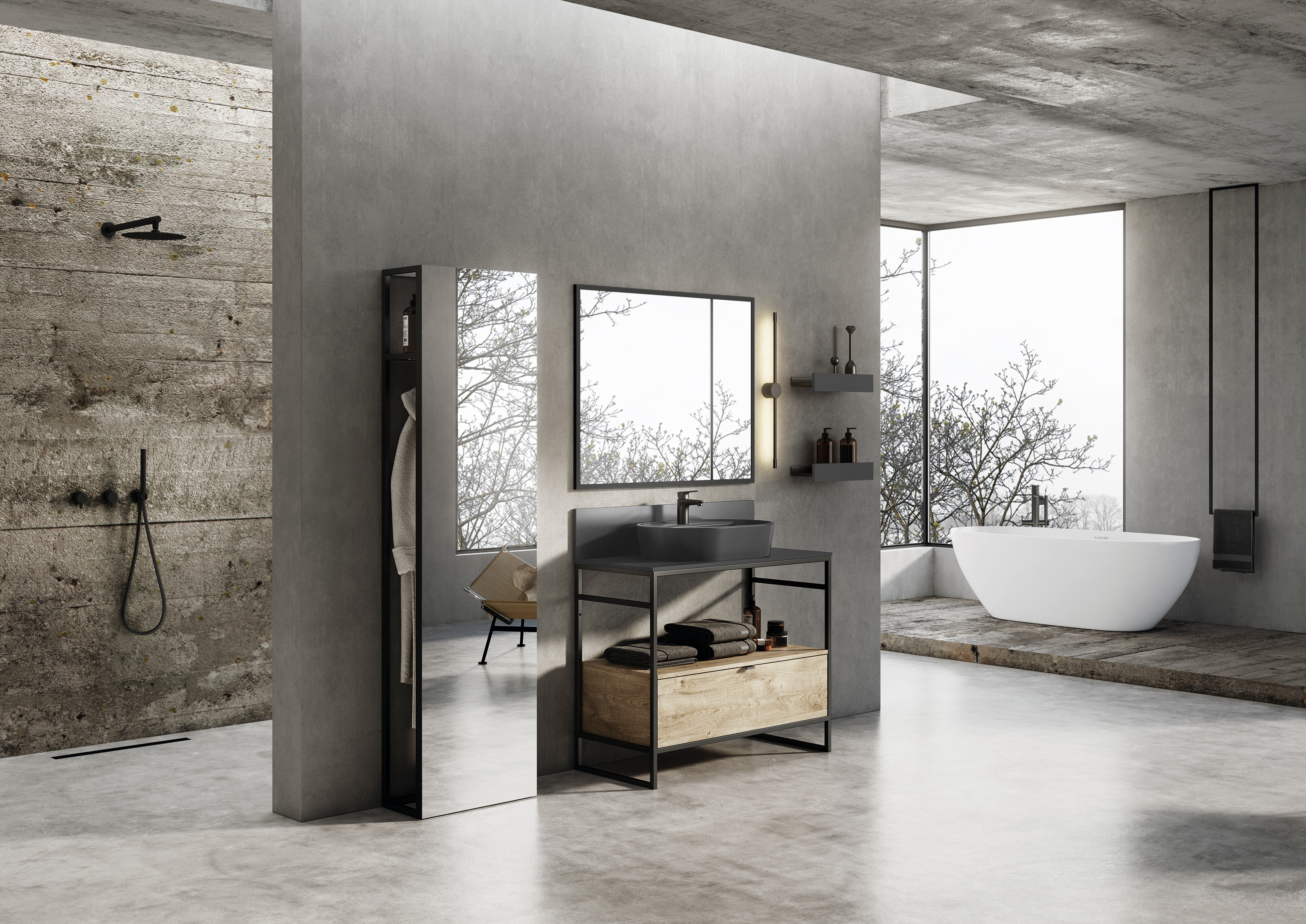 Elita Babette umywalka 62x41,2 cm owalna nablatowa anthracite matt RE040620016010