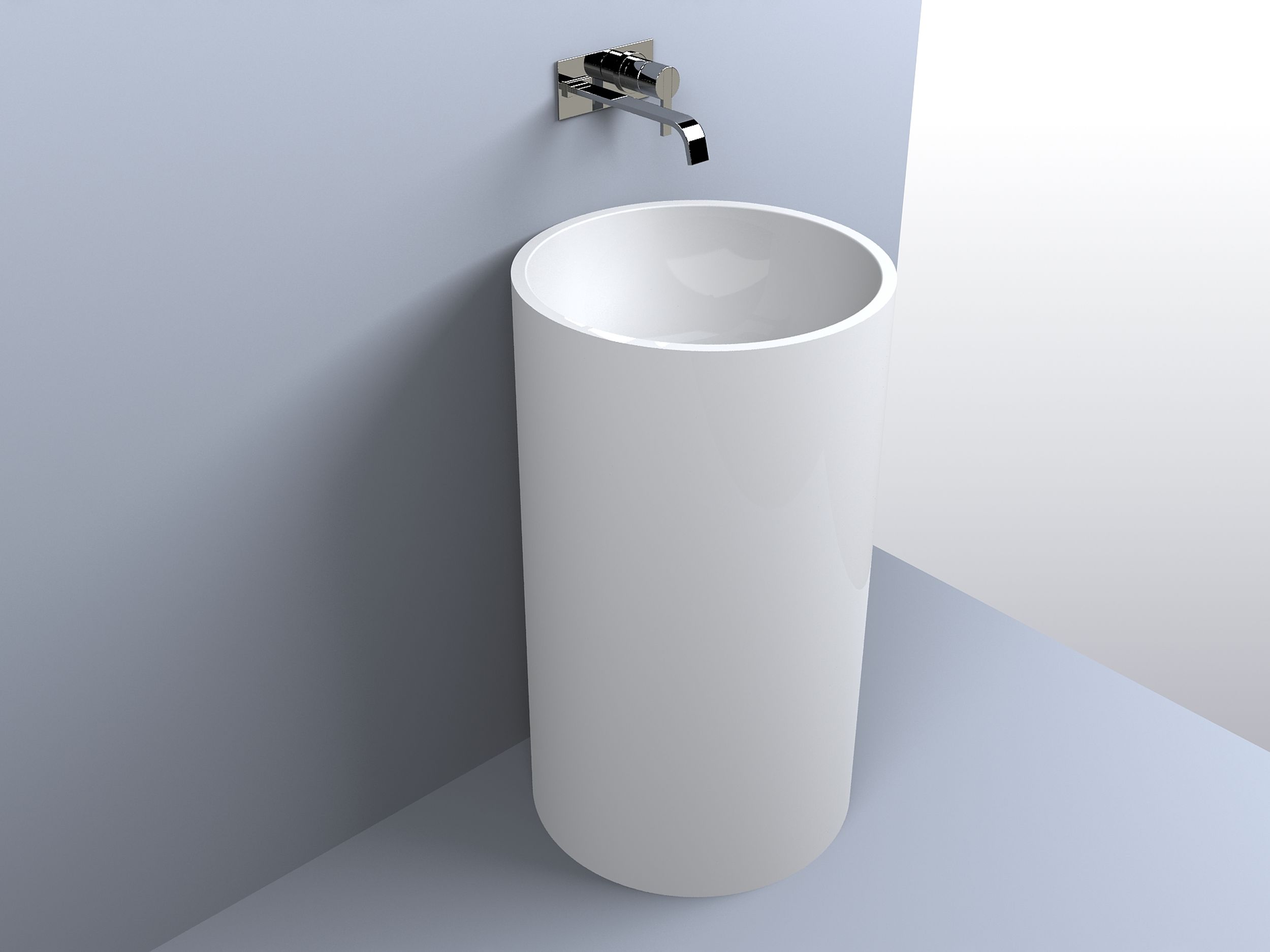 Miraggio Cosmos Mirasoft umywalka 50 cm wolnostojąca okrągła biały mat 0001635