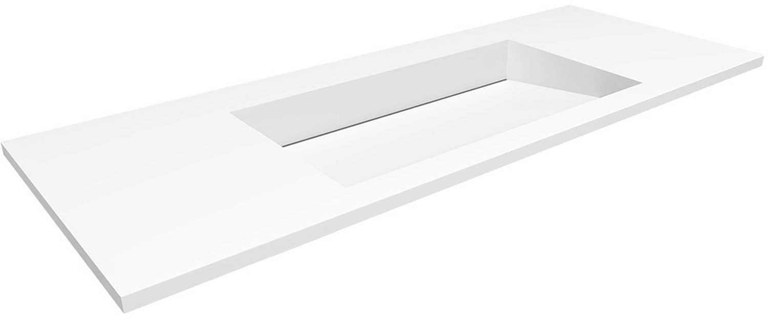 Cristalstone Linea Ideal umywalka 120x45 cm wpuszczana prostokątna biały U1200-MCOLC/CR/BO