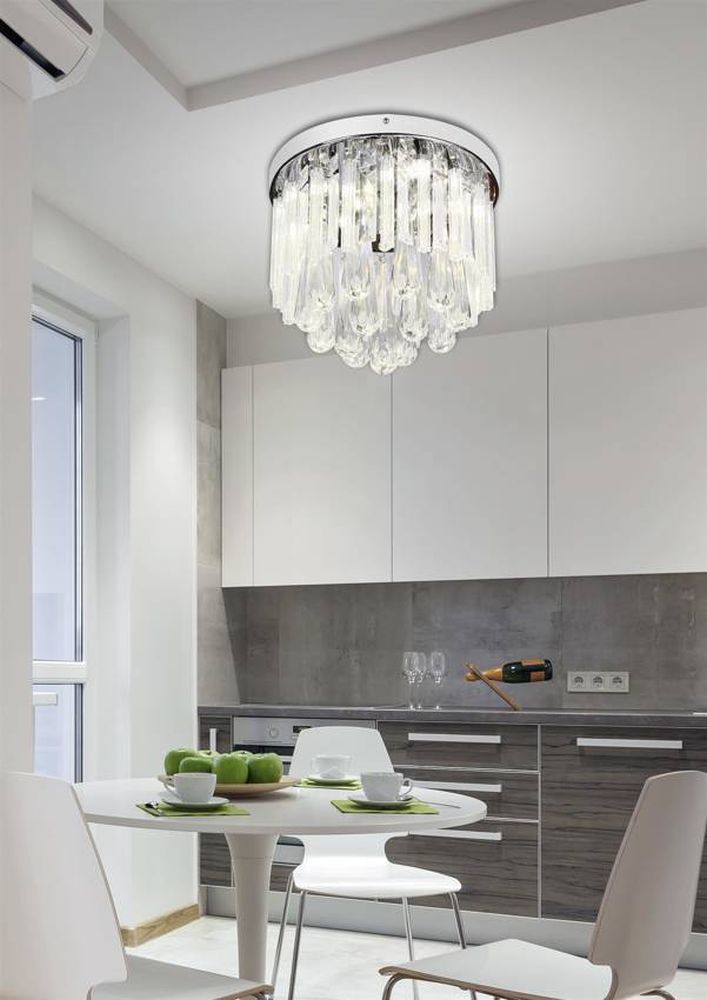 Candellux Atella lampa podsufitowa 12W LED chrom/kryształ 98-44778