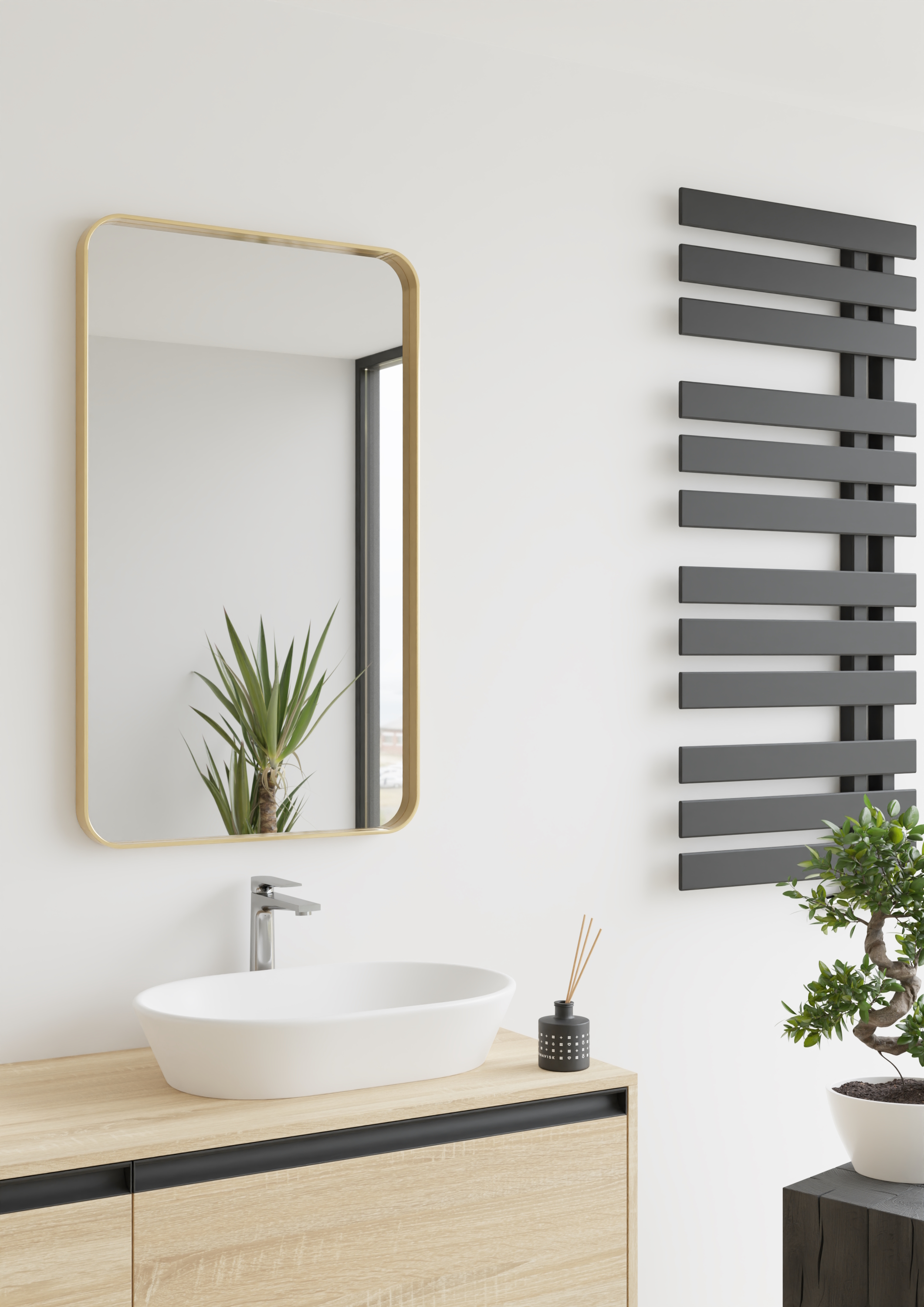 Dubiel Vitrum Rio Gold lustro łazienkowe 60x100 cm prostokątne rama złota - Wysyłka w 24h