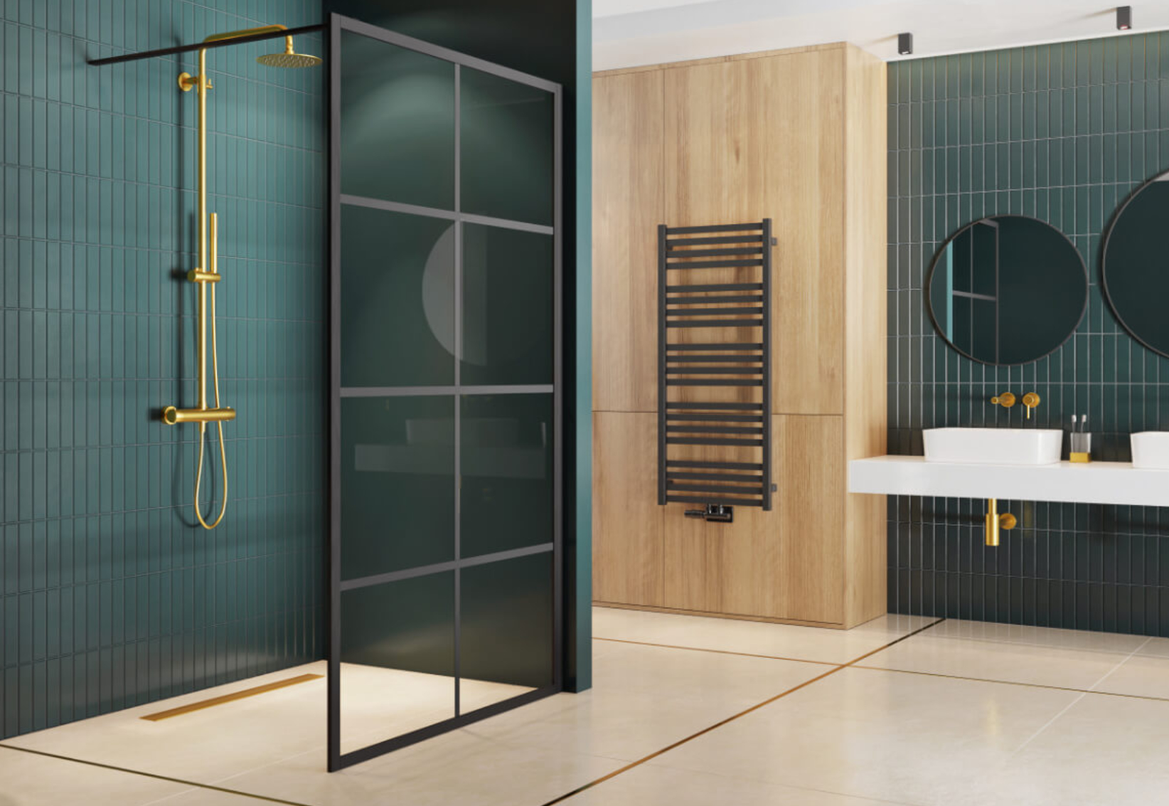 Excellent Horos grzejnik łazienkowy drabinkowy 121x50 cm czarny GREX.HO121.BL - Wysyłka w 24h