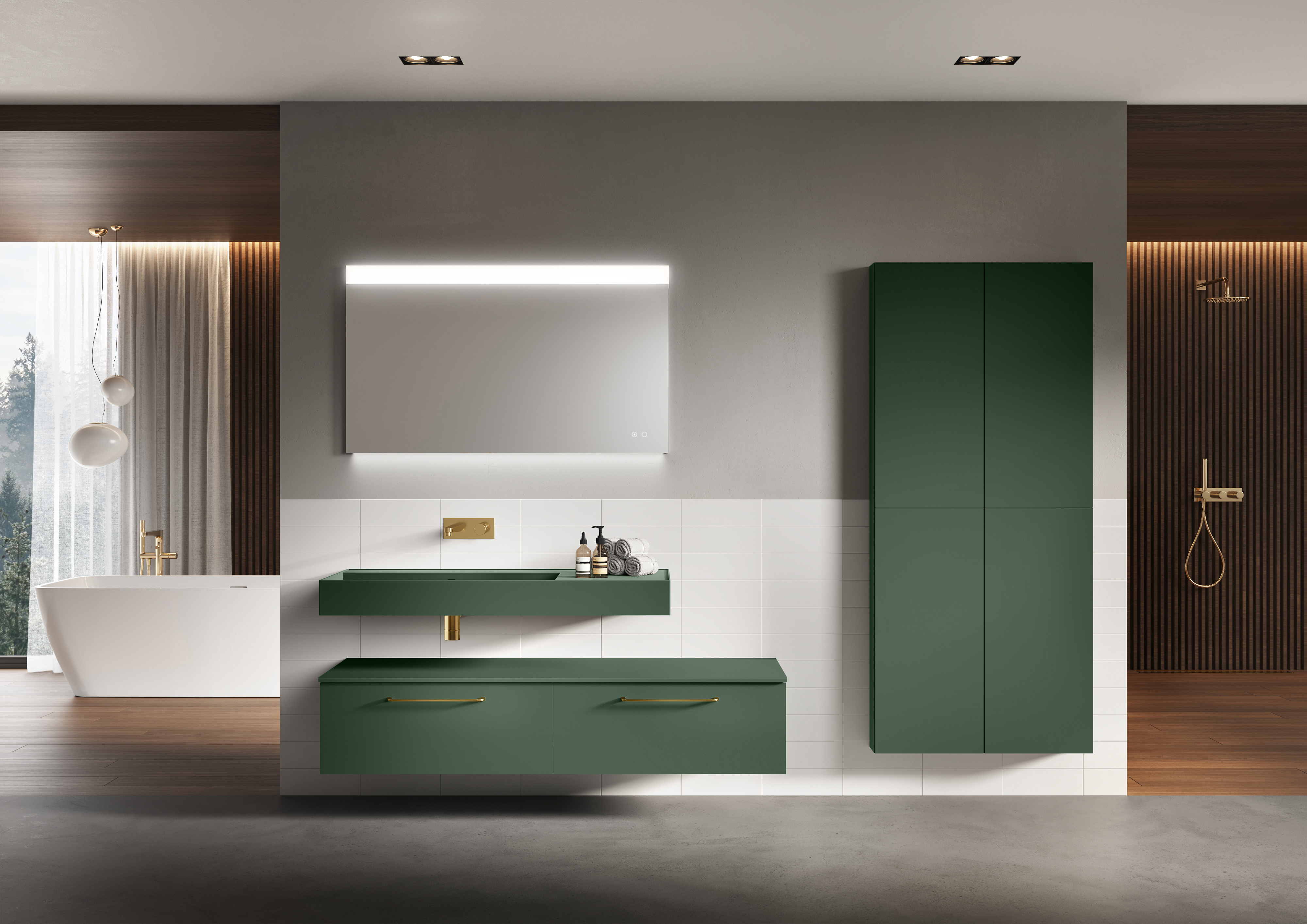 Elita For All szafka 40x12,6x180 cm boczna wisząca forest green matt RE030400067010