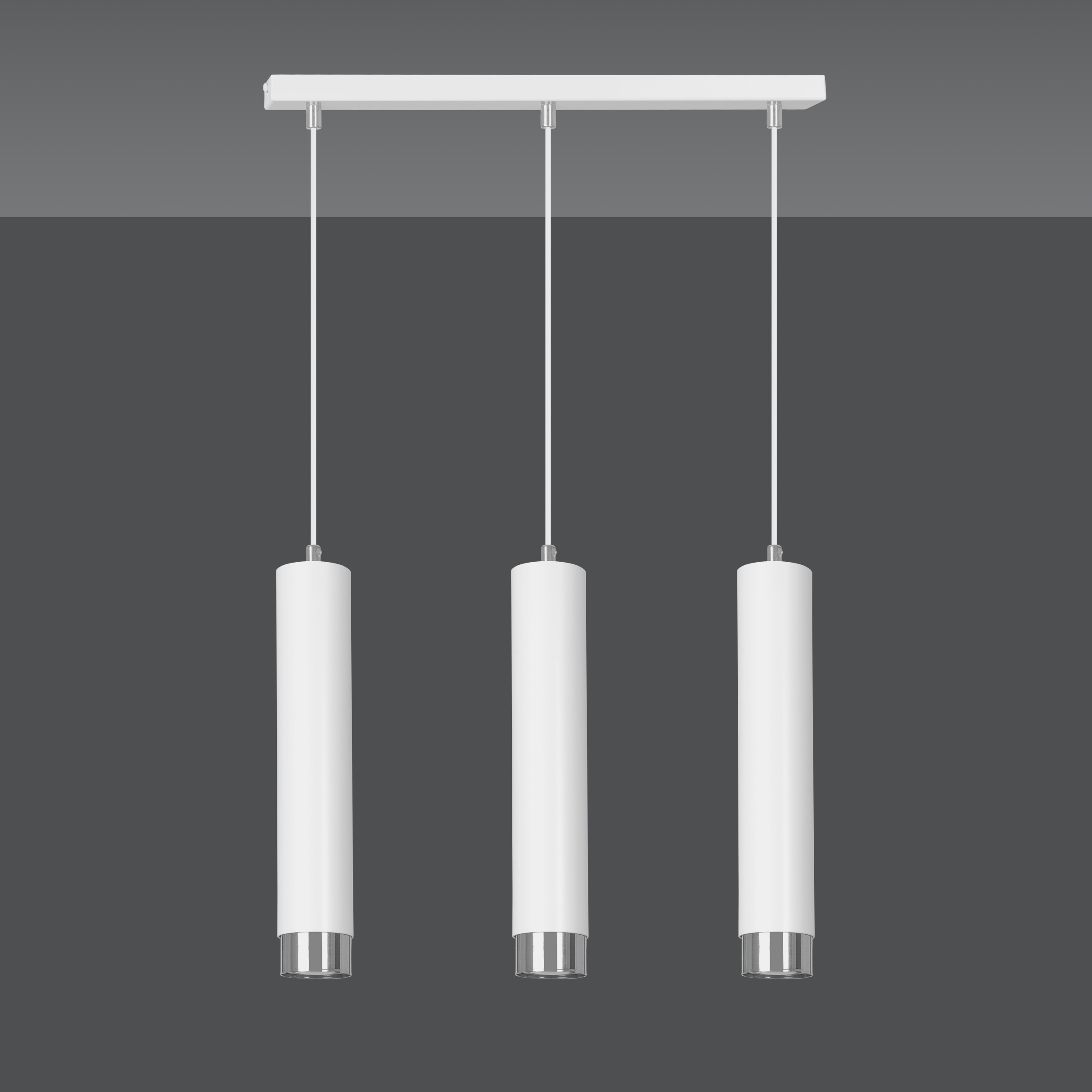 Emibig Kibo lampa wisząca 3x8 W biała-chrom 641/3