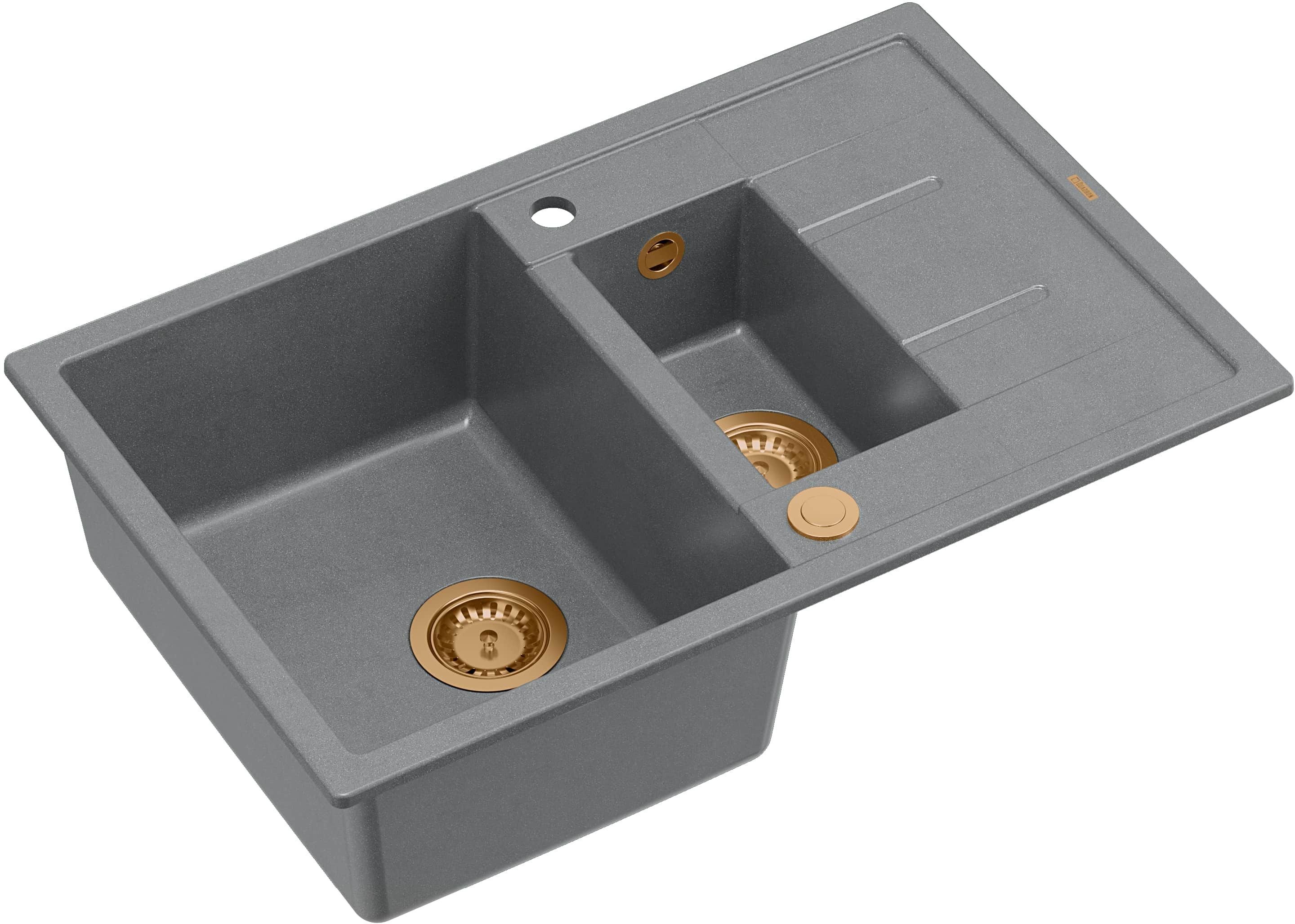 Quadron Morgan 156 zlewozmywak 78x50 cm GraniteQ silver stone/miedź HB8224U5-C1_P2O