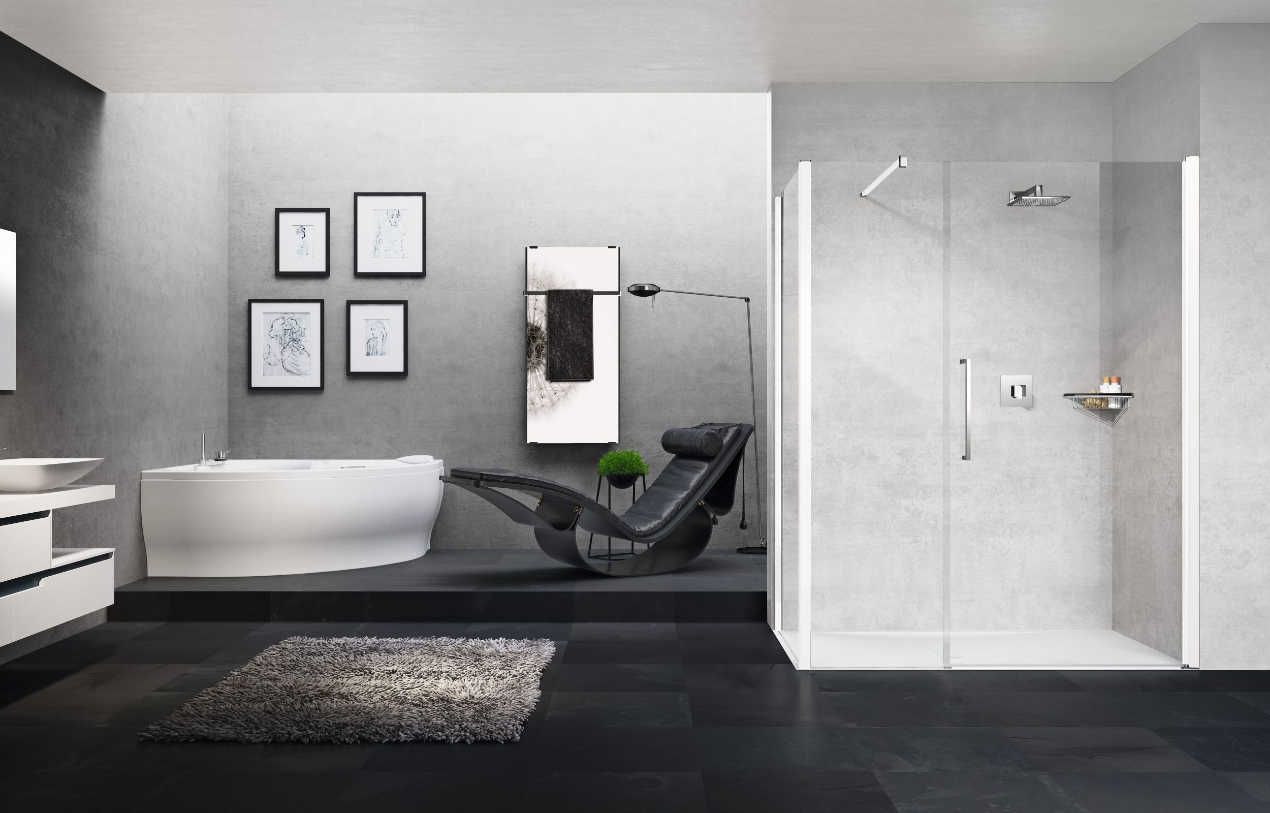 Novellini Young 2.0 G+F drzwi prysznicowe 117 cm biały mat/szkło przezroczyste Y2GFL117-1U