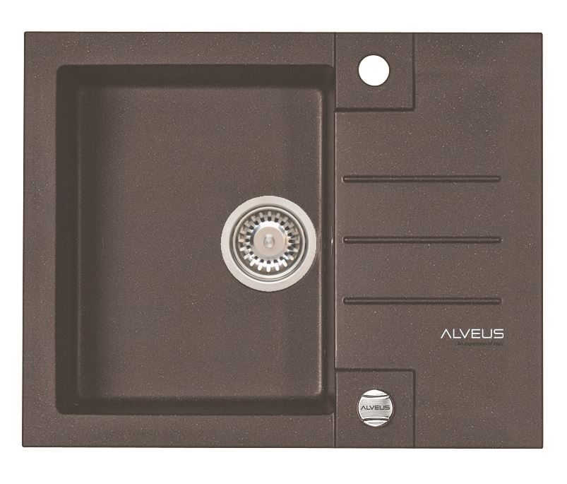 Alveus Rock 30 zlewozmywak 1-komorowy 59,5x47,5 cm Granital Plus chocolate-G03M 4213003