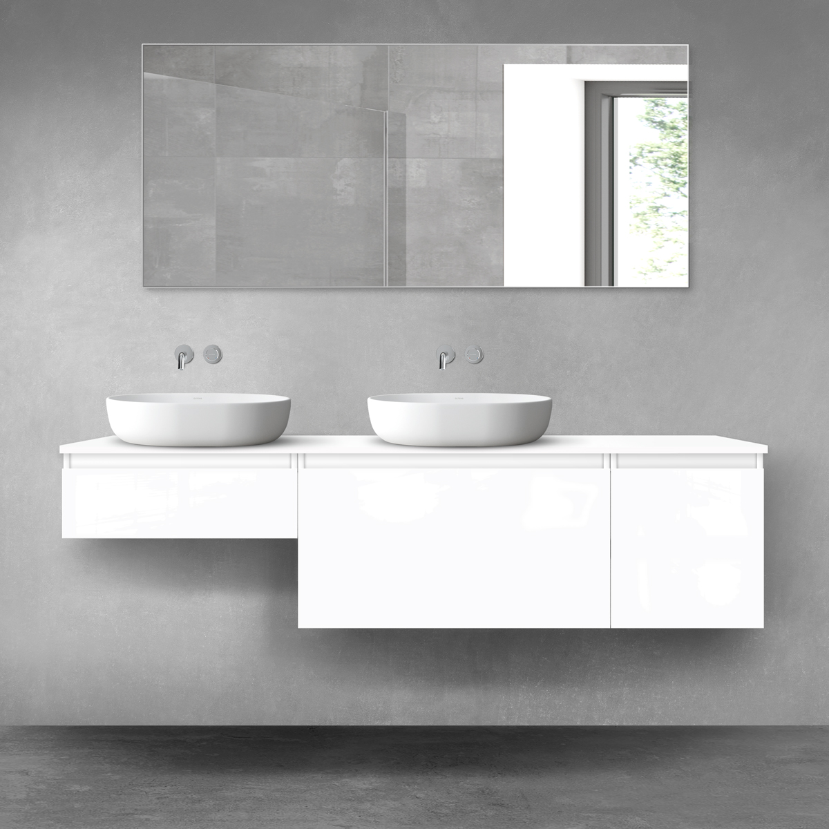 Oltens Vernal zestaw mebli łazienkowych 180 cm z blatem biały połysk 68520000 - Wysyłka w 24h