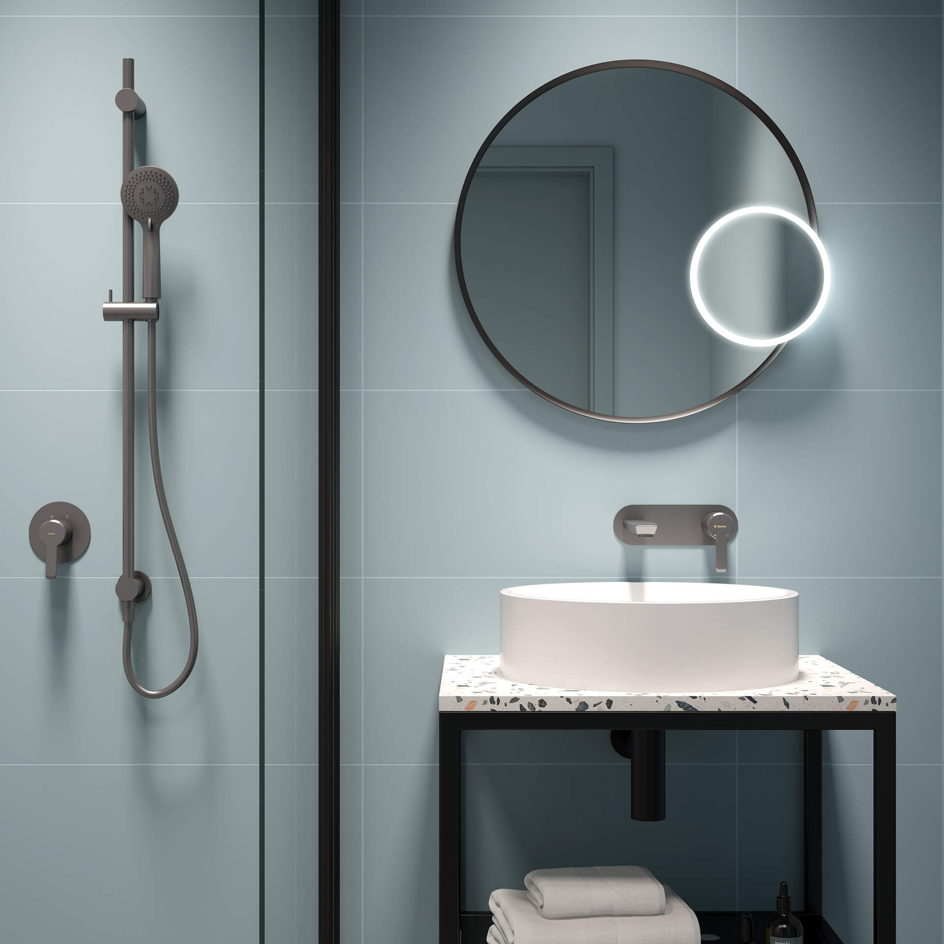 Deante Arnika zestaw prysznicowy podtynkowy titanium NAC_D9TP - Wysyłka w 24h