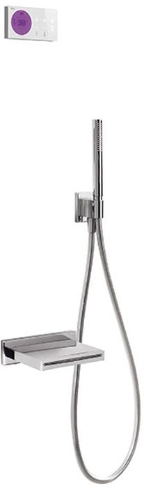Tres Shower Technology zestaw wannowo-prysznicowy z baterią podtynkową termostatyczną elektroniczną chrom/biały 092.865.56