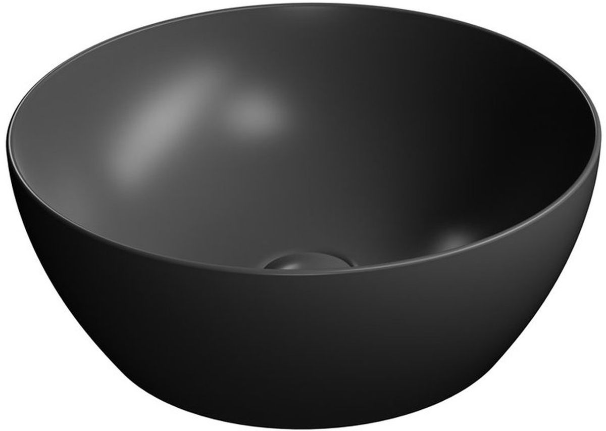GSI Pura umywalka 42 cm nablatowa okrągła czarny mat 885126