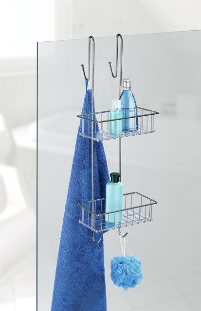 Wenko Caddy Aldo półka łazienkowa 24,5 cm podwójna srebrna 22213100