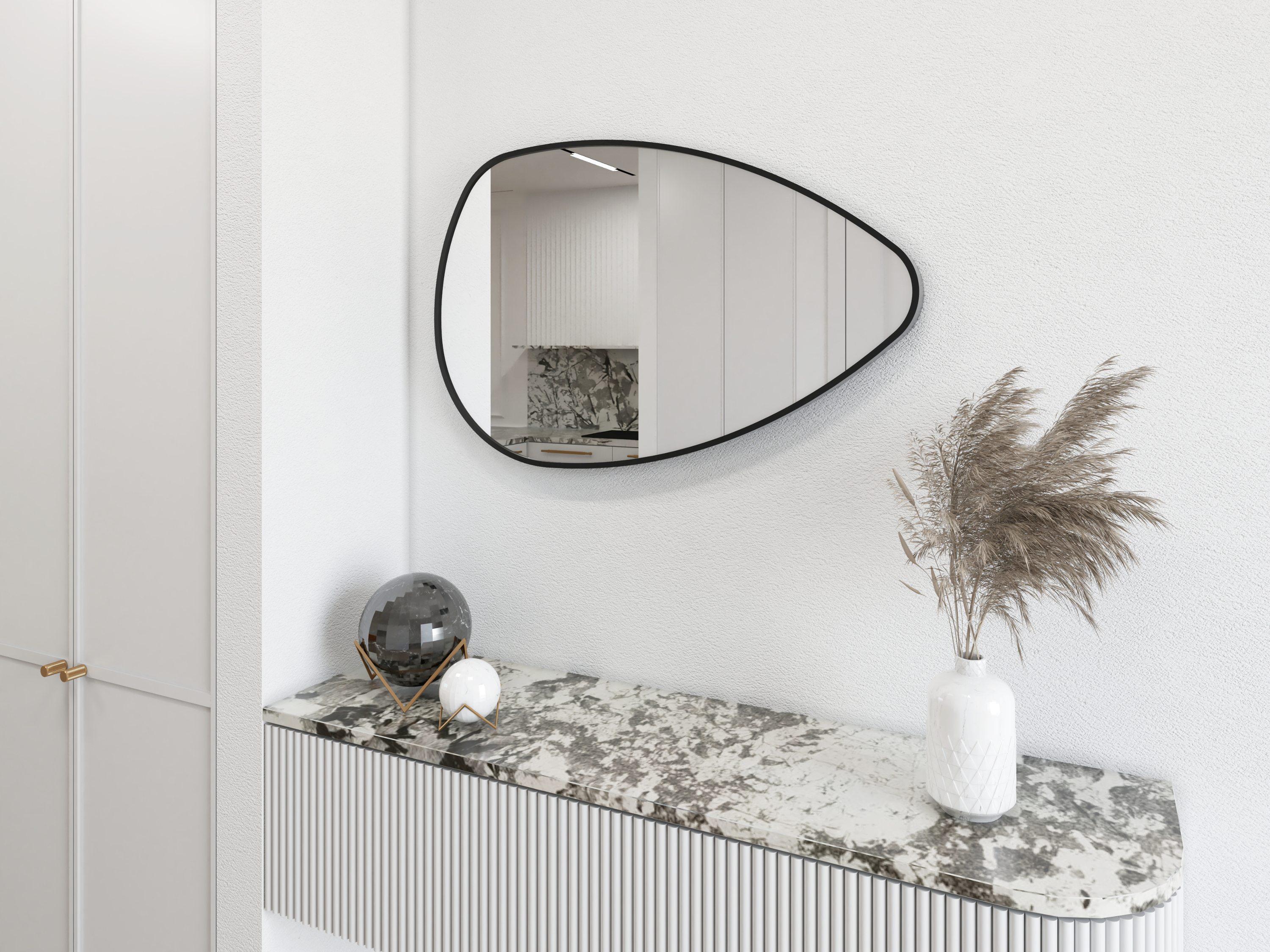 Dubiel Vitrum Chili lustro 80x51 cm w czarnej aluminiowej ramie