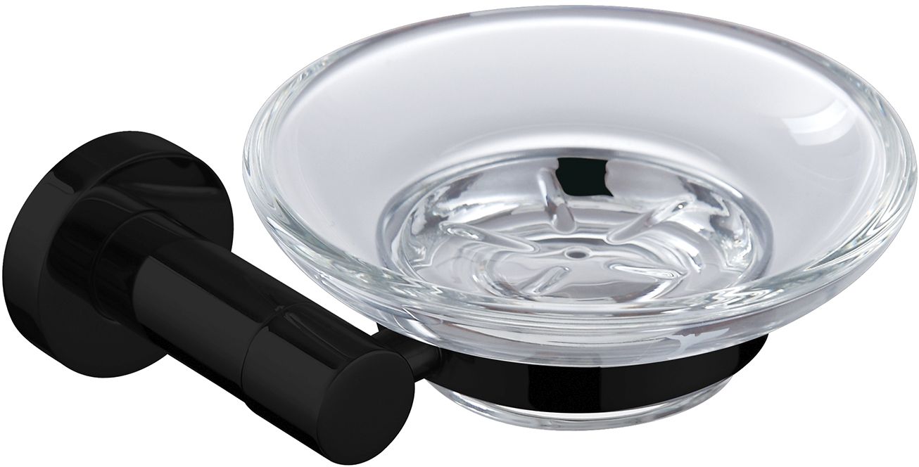 Omnires Modern Project mydelniczka ścienna czarny mat/przezroczysty MP60420BL