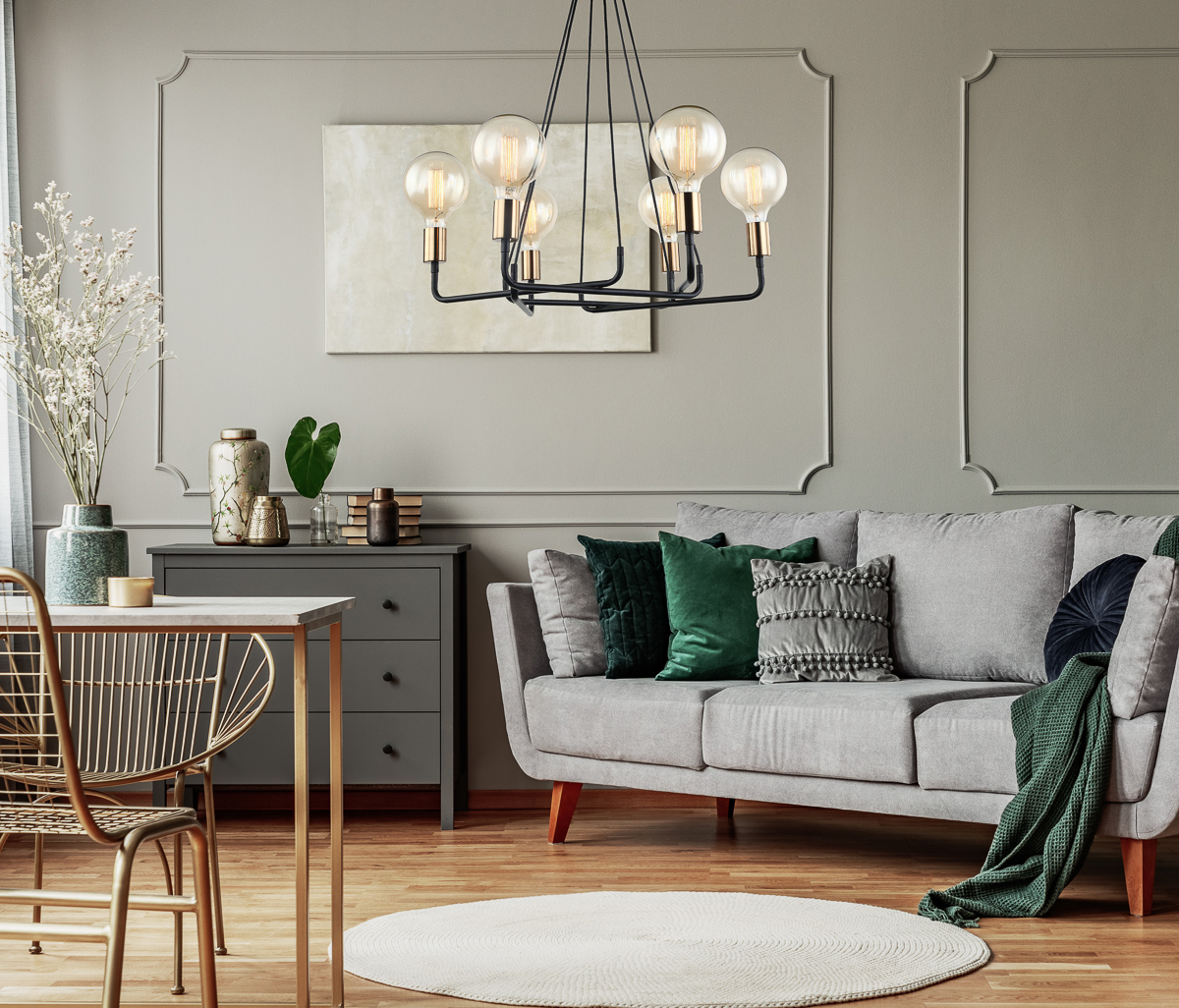 Italux Betty lampa wisząca 6x40 W czarna-brązowa MDM-3901/6 BK+BRO