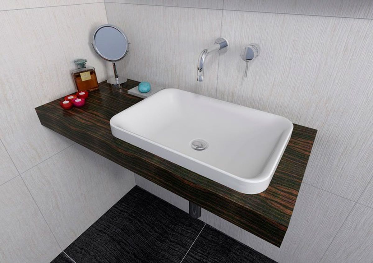 Sapho Astoria umywalka 55x37 cm wpuszczana prostokątna biała 55033