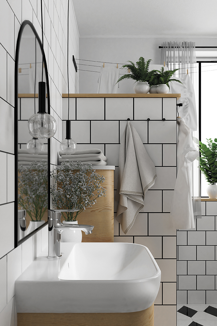 Kuchinox Cento bateria umywalkowa stojąca chrom BKC022D