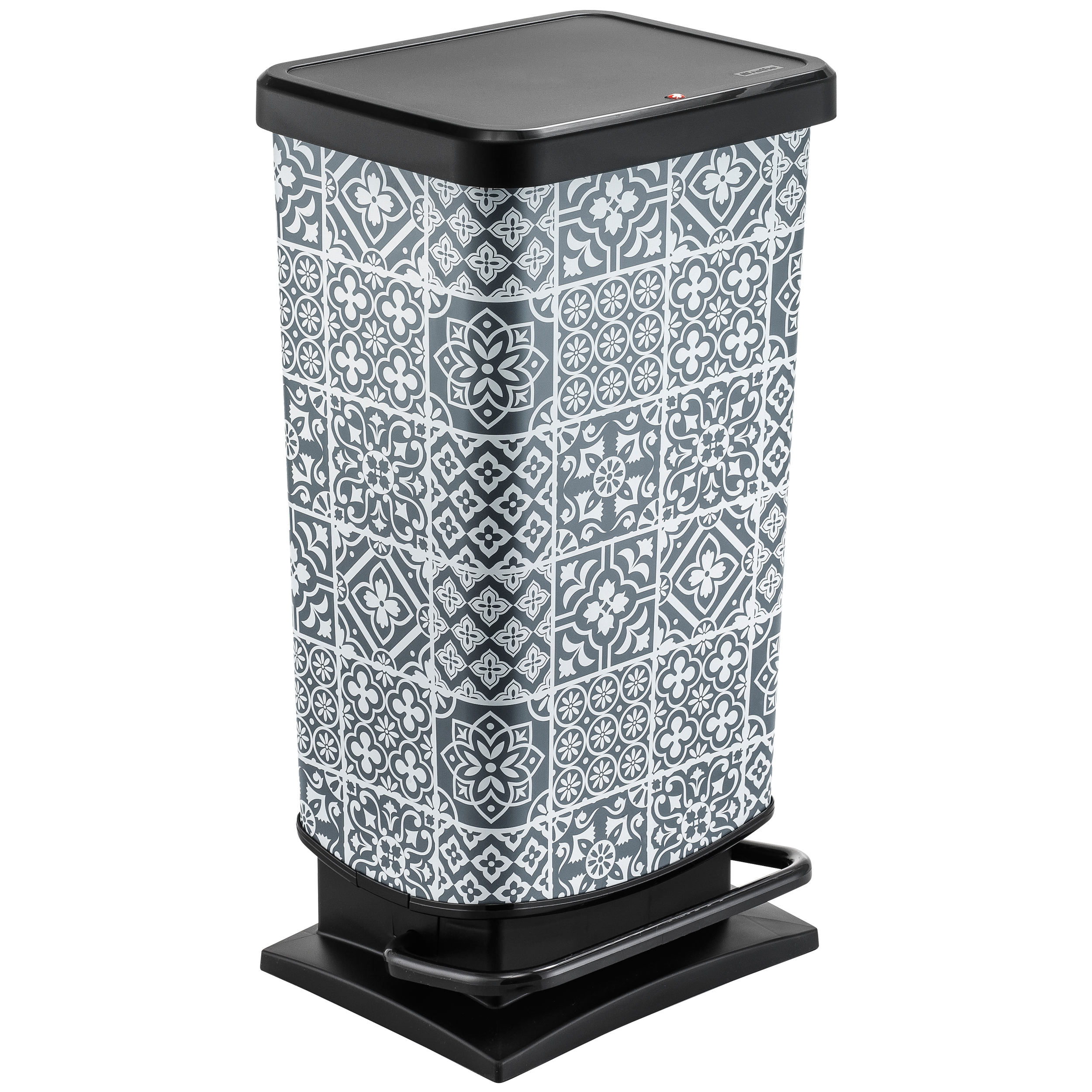 Rotho Paso IML pojemnik na odpady 40 l z pedałem Tiles szary mandla 1754111015 - Wysyłka w 24h