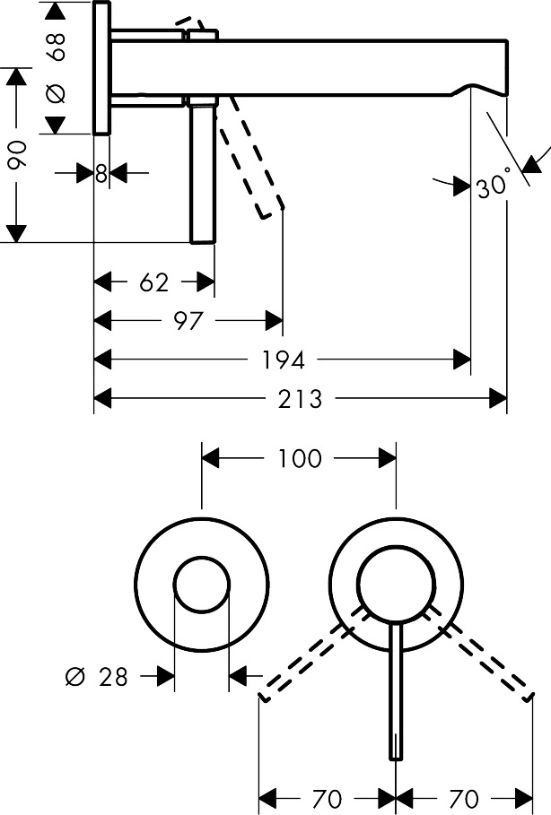 Hansgrohe Zesis S bateria umywalkowa podtynkowa czarna 74750670