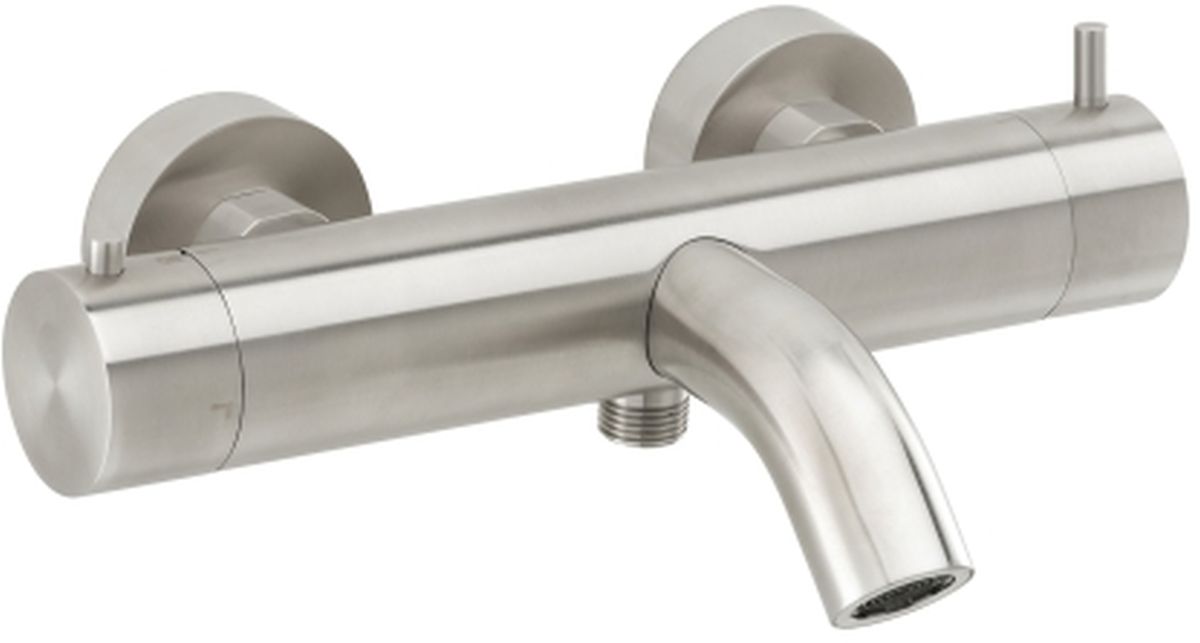 Herzbach Deep iX bateria wannowo-prysznicowa ścienna stal szczotkowana 28.221500.1.09