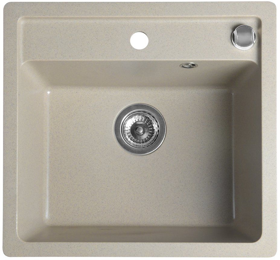 Sapho zlewozmywak granitowy 53x50 cm beżowy GR1032