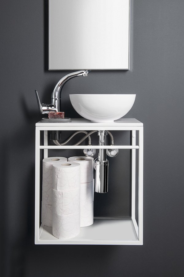 Sapho Small umywalka 26x26 cm okrągła nablatowa biała MR260