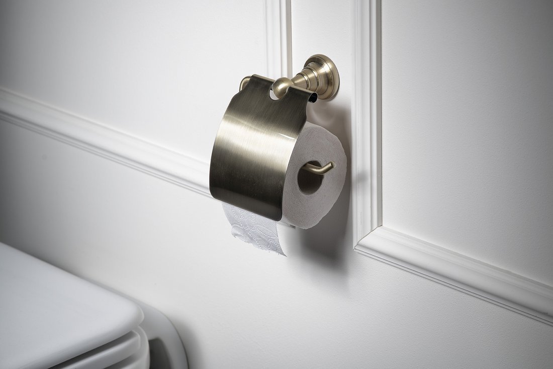 Sapho Diamond uchwyt na papier toaletowy z pokrywą brązowy 1318-17