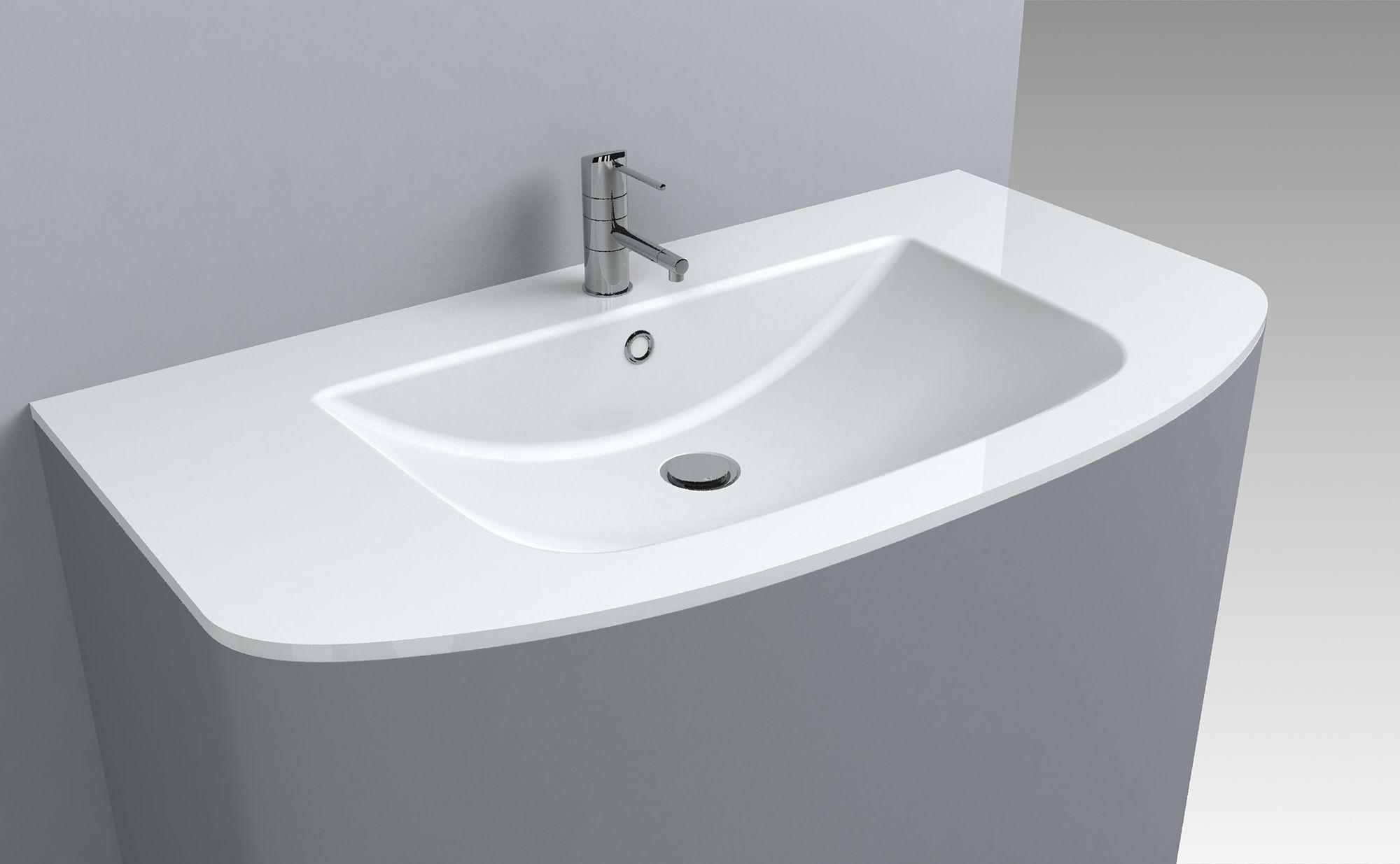 Miraggio Dea umywalka 100x55 cm wpuszczana półokrągła biały połysk 0001545