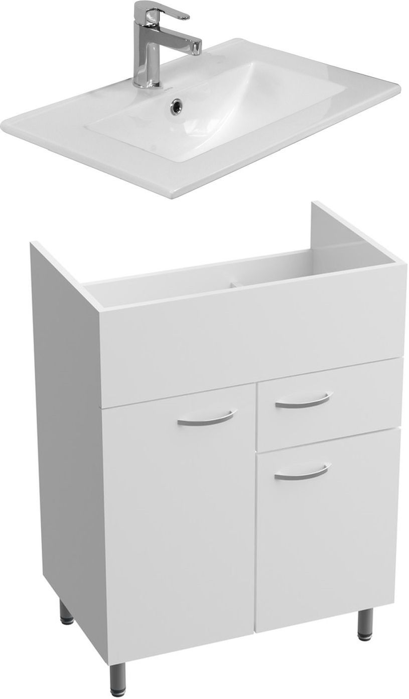 LaVita Floryda umywalka z szafką 60 cm Basic Barato zestaw meblowy biały (5900378314455, 5908211485027)