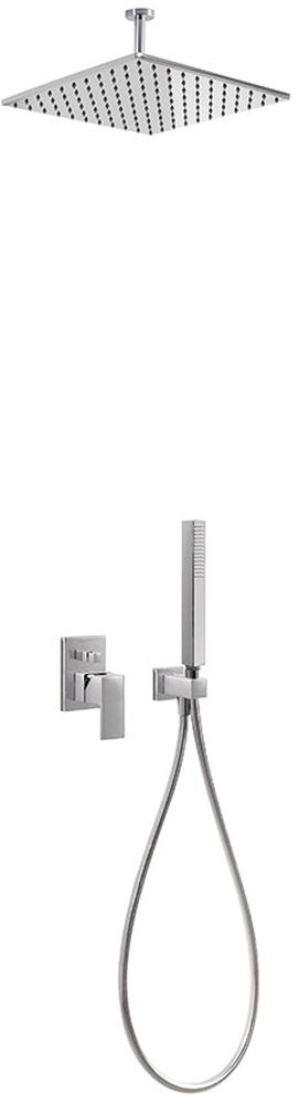 Tres Cuadro zestaw prysznicowy podtynkowy z deszczownicą chrom 006.180.80