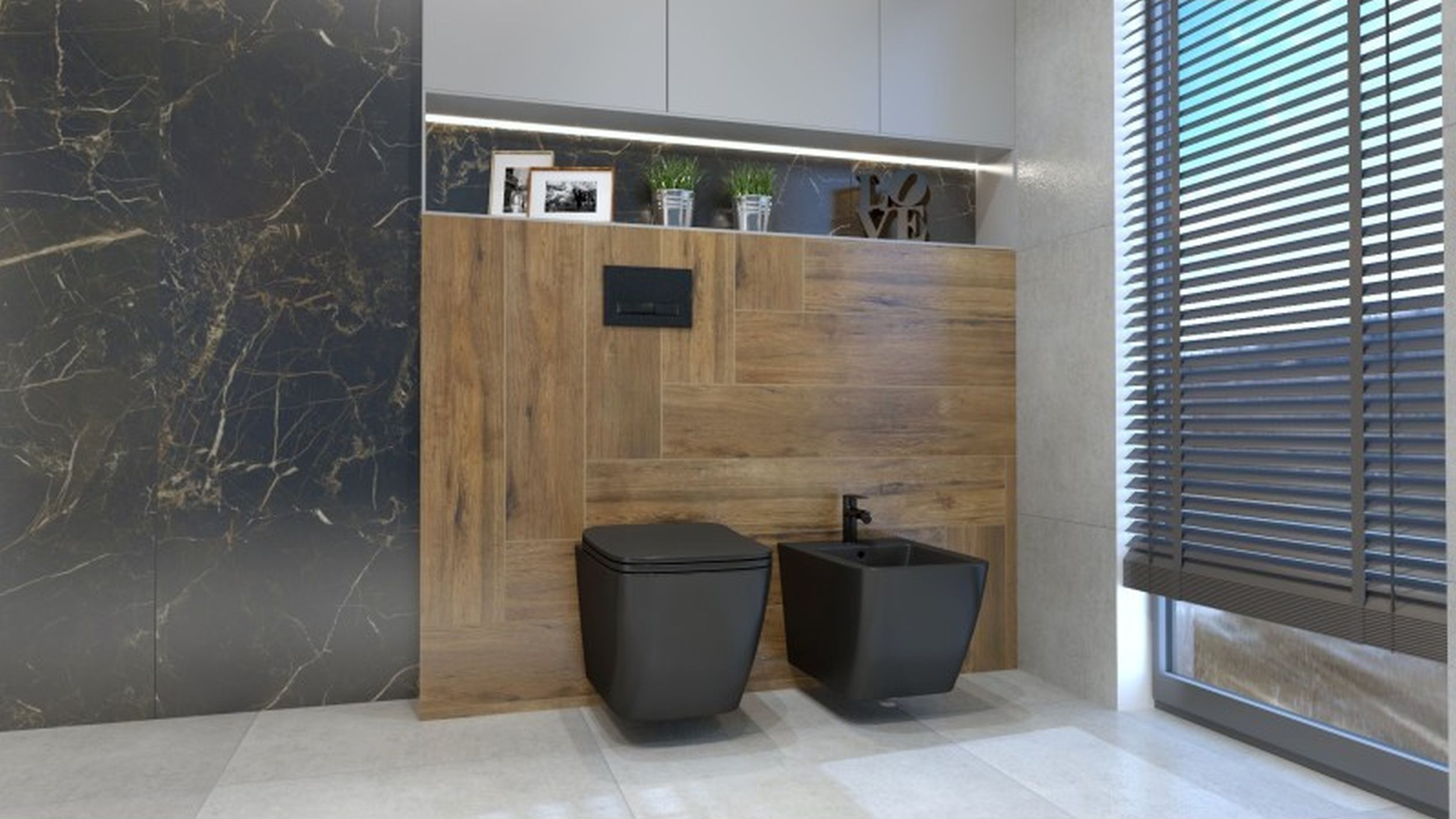 LaVita Onil bidet wiszący czarny mat