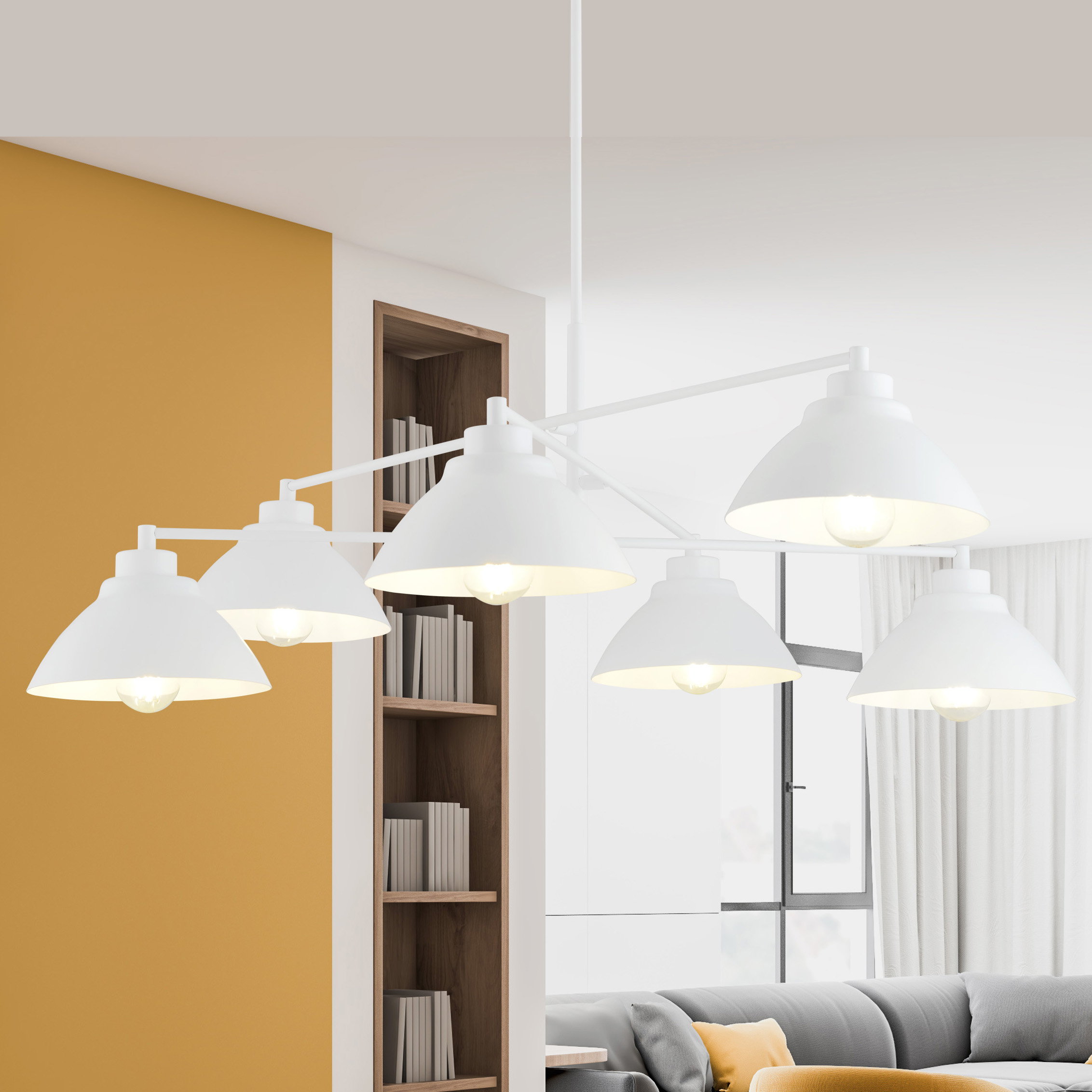 Emibig Maverick lampa podsufitowa 6x15 W biała 1212/6